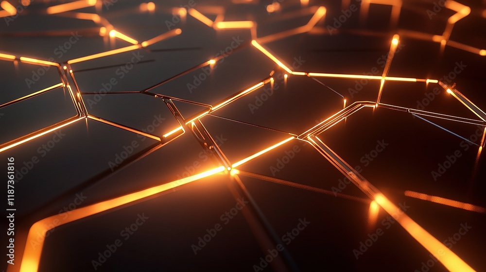 Poster futuristic network background with interconnected lines and glow