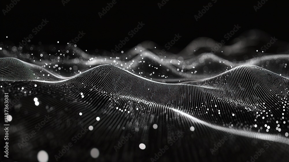 Aufkleber abstract digital background of slow motion dots and lines animation