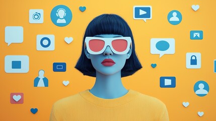 Social media branding chaos visual identity creation digital space graphic illustration bold colors unique perspective