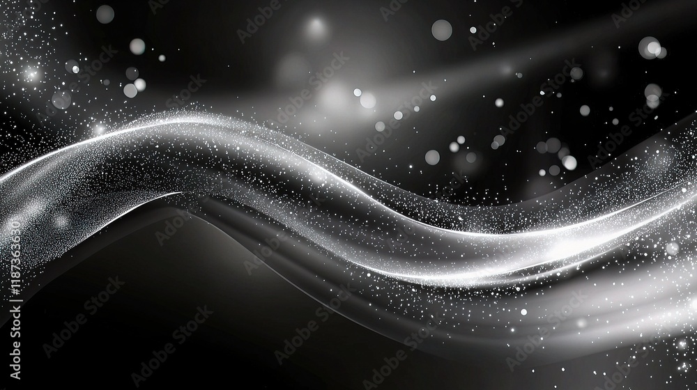 Poster sleek monochrome abstract background with dynamic flowing lines
