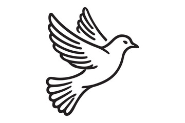 Peace symbol, dove icon vector template