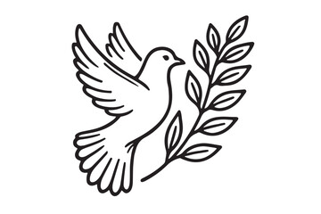 Peace symbol, dove icon vector template