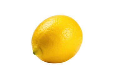 Bright yellow lemon resting on a clean white surface showcasing its natural sheen and texture