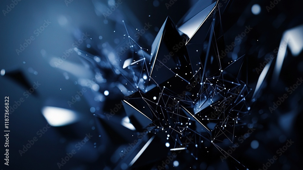 Aufkleber dynamic abstract polygonal background with geometric lines and shapes