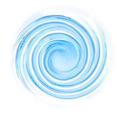 Blue water spiral on a white background. 3d rendering, 
