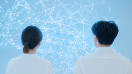 Professional Team Analyzing Digital Network Team Collaboration in Corporate Environment