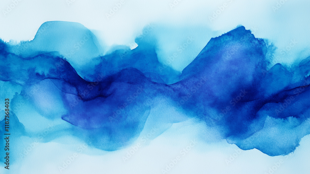 Poster blue azure turquoise abstract watercolor background for textures backgrounds and web banners design