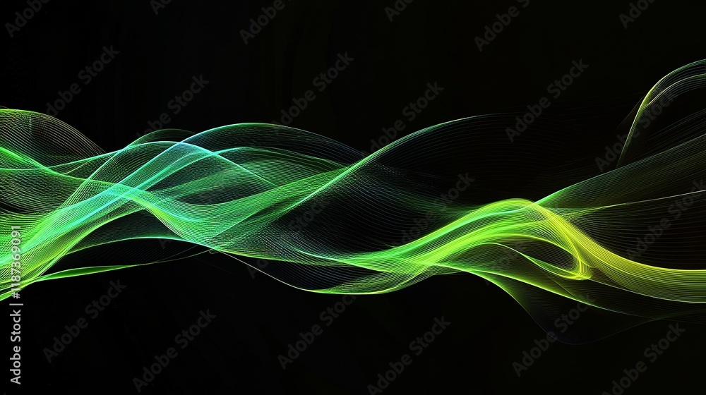 Poster abstract technology background with communication lines and waves