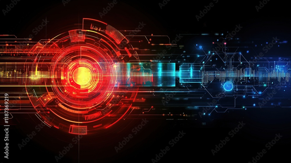 Poster abstract concept of internet connection with dynamic lines and colors