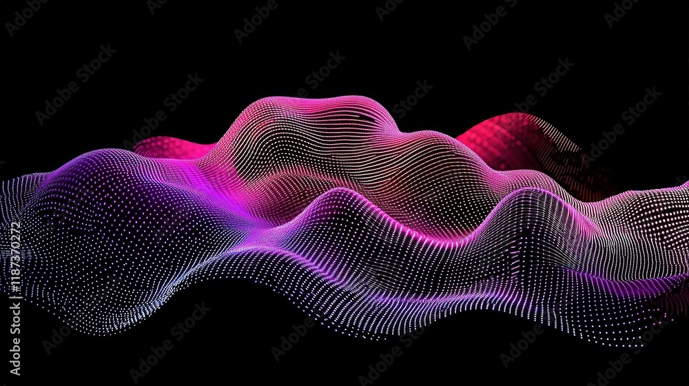 Poster abstract digital wave of particles with futuristic lines and scale