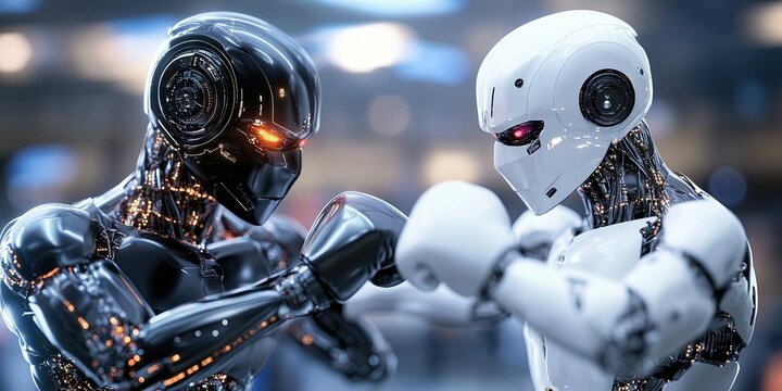 ai robot boxing white ai robot boxer 
