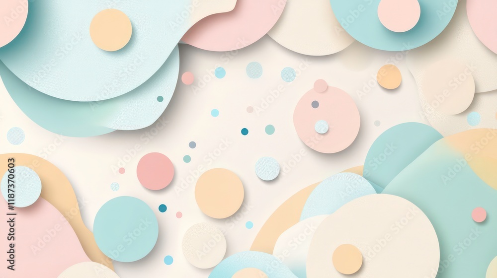 Poster abstract pastel color circles and dots background.