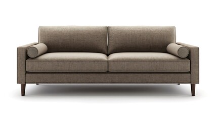 Fototapeta premium Modern sofa in warm taupe with a sleek, contemporary design and soft upholstery 