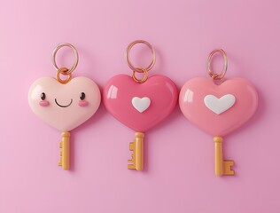 Group of Keys with a Heart-Shaped Keychain


