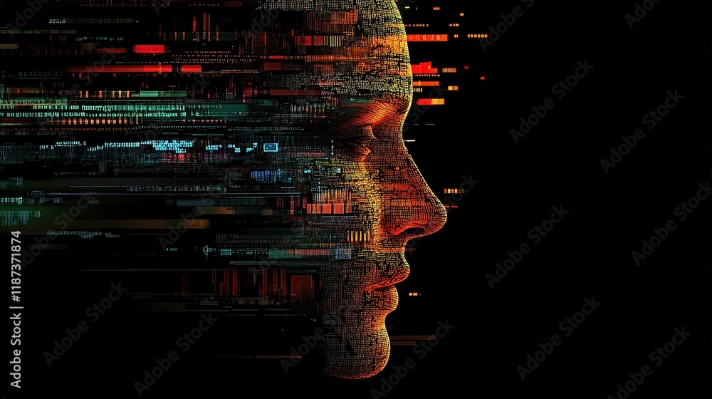 Poster abstract representation of artificial intelligence with data lines