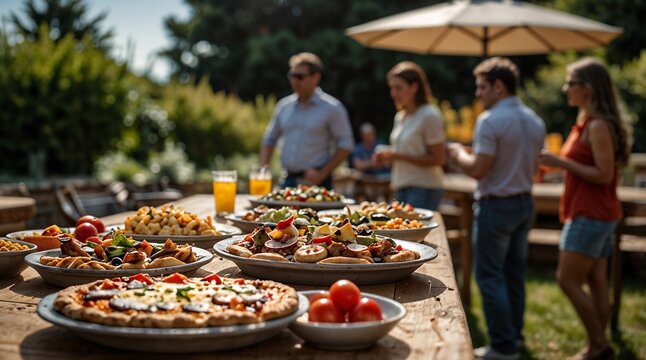 Outdoor Corporate Pizza Party - Powered by Adobe
