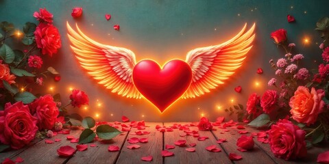 Love, 3D Love Visual Design Concept - Love Social Media Background.