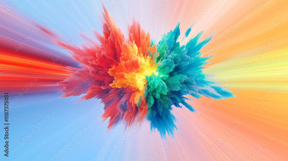 Poster abstract explosion of colors in dynamic motion creating vivid abstract art background