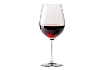 Elegant red wine glass filled with deep ruby wine sits on a neutral background celebrating the art of fine dining