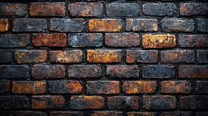 Obraz premium Dark, textured brick wall background.