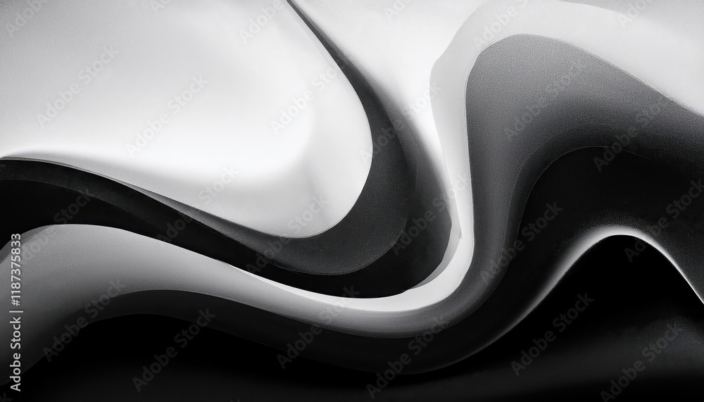 Aufkleber striking black and white abstract artwork liquid flow gradient background with grainy noise texture 