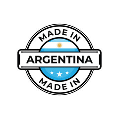 Made in Argentina label icon emblem isolated on white background