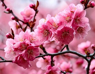 Obraz premium Pink plum blossoms.