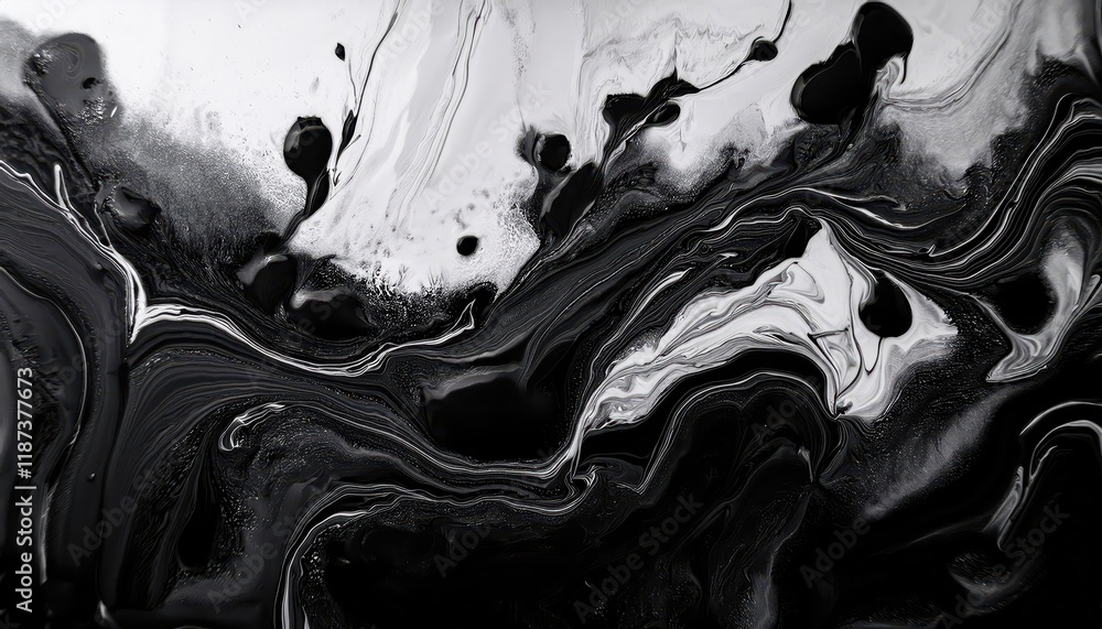 Aufkleber striking repeating black ink textures, creating a mesmerizing pattern reminiscent of ocean waves on 