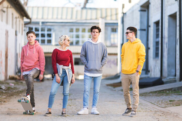 Group of young adults having fun outdoors