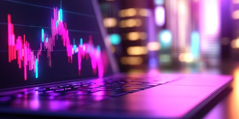 Fototapeta premium 2d animation stock market and wall street concept