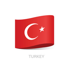 Flag Of Turkey Icon Vector Design.
