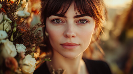 Fototapeta premium Florist-Designer Crafting Elegant Wedding Bouquets