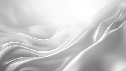 Obraz premium Elegant waves of white silk fabric creating a serene, flowing texture