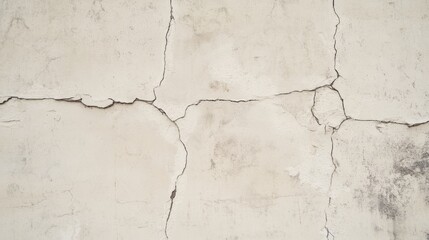 Obraz premium Cracked, textured, off-white wall surface.