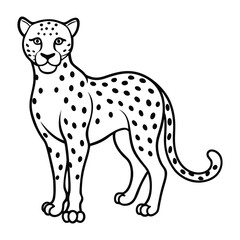 Fototapeta premium Elegant Cheetah Line Art Design