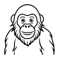 Fototapeta premium Elegant Orangutan Line Art Design