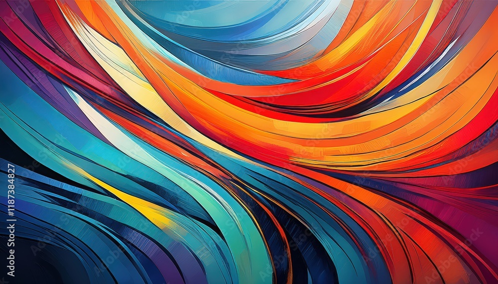 Aufkleber vibrant abstract artwork colorful linear compositions intertwine in a captivating display of express