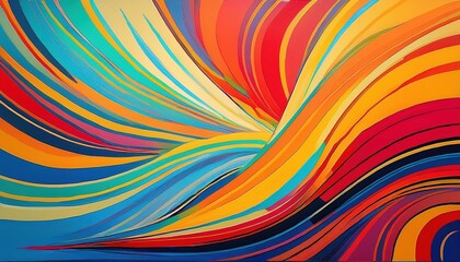Vibrant and Expressive Abstract Painting Featuring Colorful Lines, Fusing Geometric Shapes and Intense Hues, Evoking a Sensation of Energy and Motion.