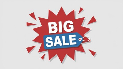 Fototapeta premium Big Sale announcement with a starburst design and price tag.