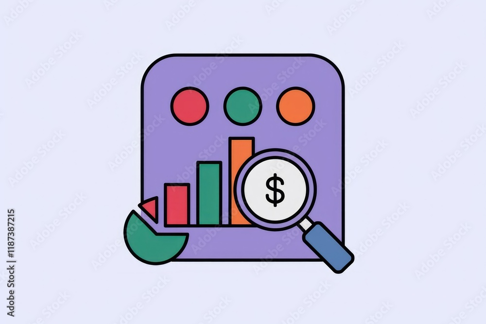 Poster financial data analysis dashboard showing growth, profit, and key performance indicators.