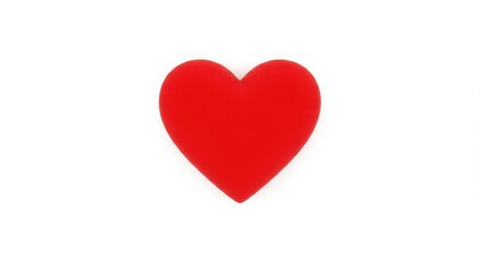 Shiny red 3D heart shape isolated on a clean white background