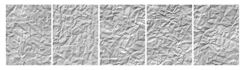 grunge set crumpled paper texture