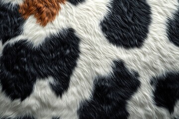 Cow Skin Texture. Close-Up of Cow Skin. Cowhide Texture. Pattern of Cow Skin. Detailed Cow Skin Texture. Black and White Cowhide. Natural Cow Skin Surface.	
