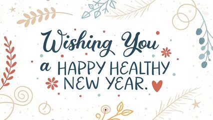Celebrating a joyful and healthy new year home greeting card festive atmosphere positive outlook wishing you wellness and happiness