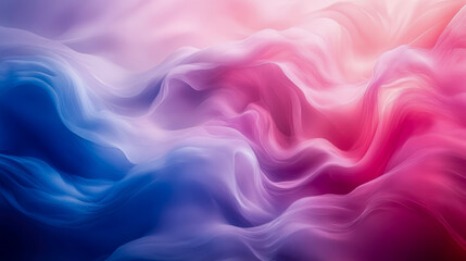Obraz premium Abstract Swirling Hues: A Captivating Digital Art Piece Featuring Blue, Pink, and Purple Color Gradations in Fluid, Wave-like Patterns