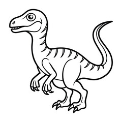 Obraz premium Elegant Velociraptor Line Art