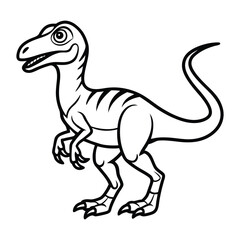 Fototapeta premium Elegant Velociraptor Line Art