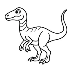 Elegant Velociraptor Line Art