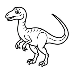 Elegant Velociraptor Line Art