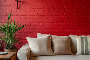 bold brick red spray-painted home accents